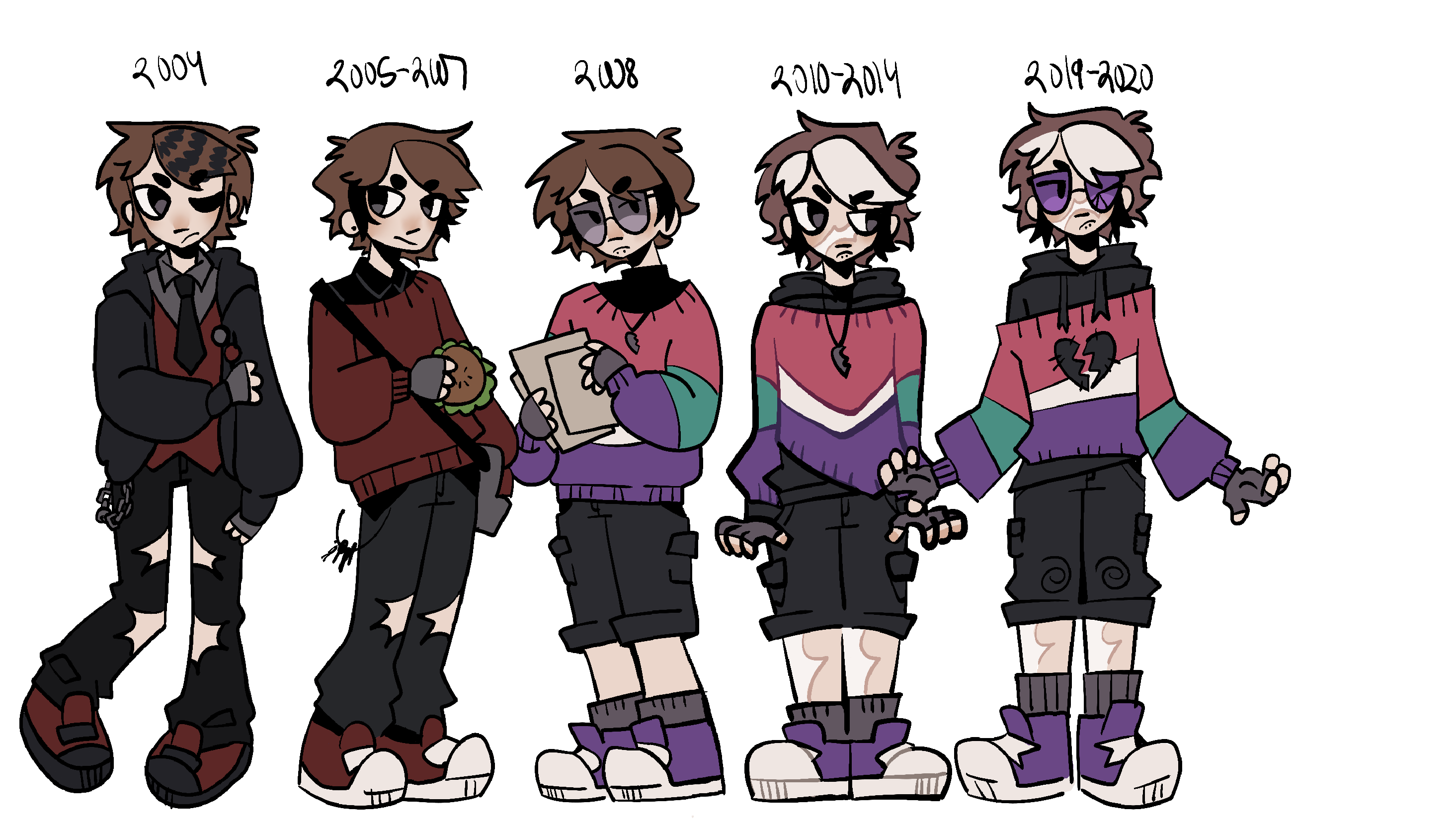 5 designs of tristan throughout the years