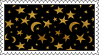 yellow stars and moon stamp